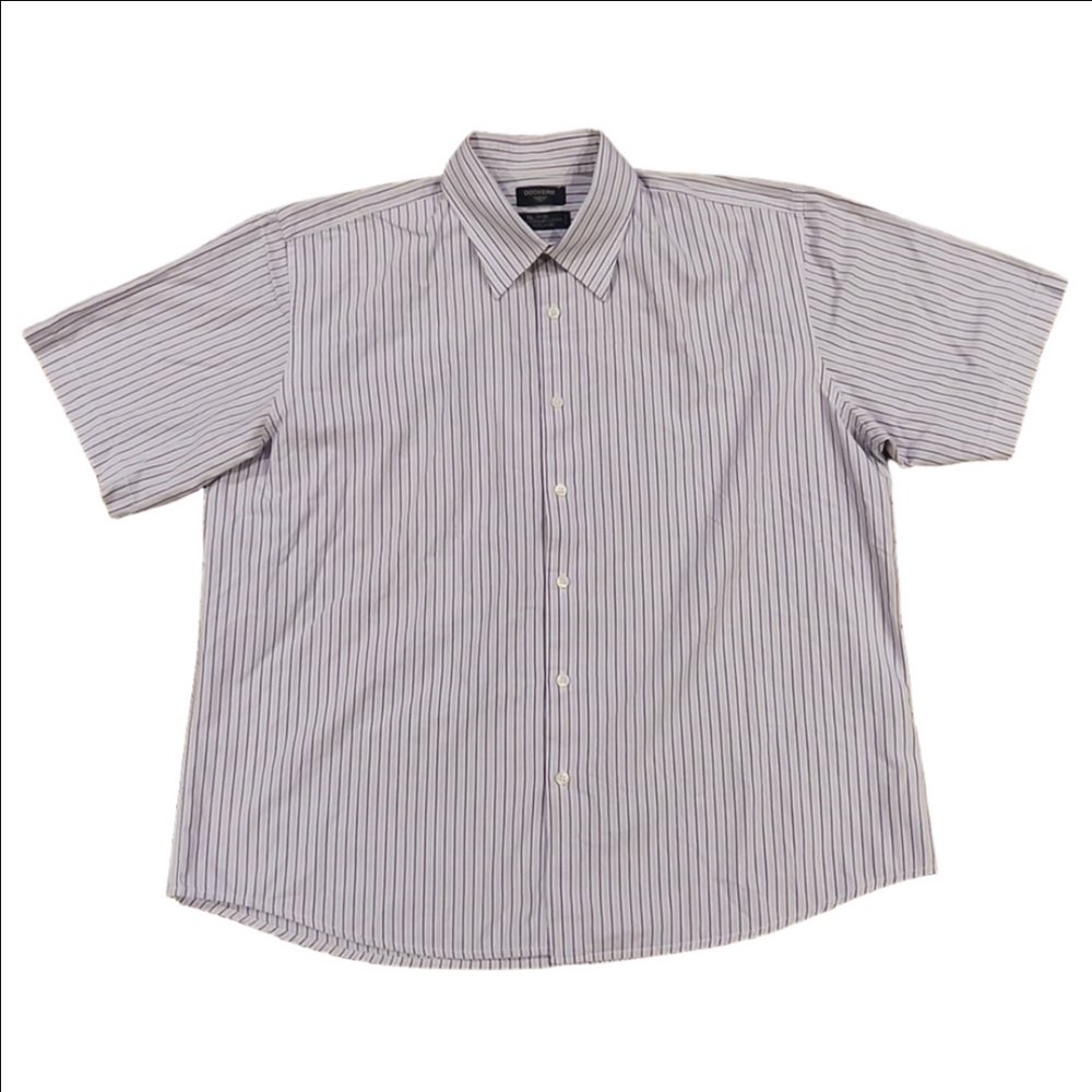3/$20 Dockers Blue & Purple Stripes Button-Up Dress Shirt